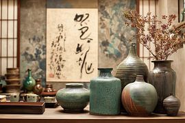 Arts traditionnels orientaux : Scène de cuisine traditionnelle sur Ariadna de Raadt-Goldberg