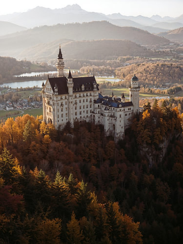 Neuschwanstein in autumn – Fairytale Castle poster