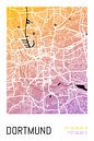 Dortmund - Conception du plan de la ville Plan de la ville (dégradé de couleurs) par ViaMapia Aperçu