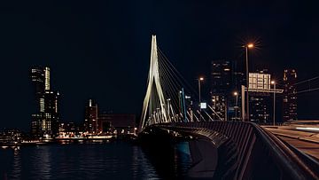 Skyline Rotterdam by Night || Erasmus by Rita Kuenen