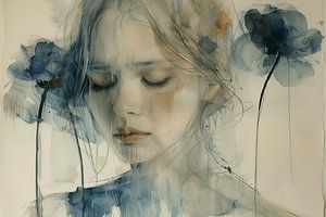 Daydreamer in blue by Carla Van Iersel