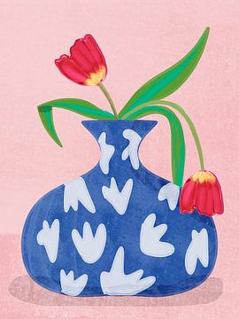 Tulp in vaas van Raissa Oltmanns