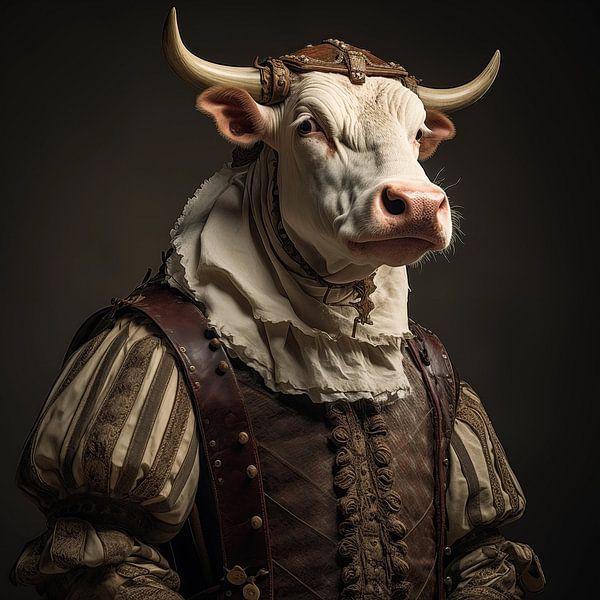 Cow in medieval dress by KoeBoe