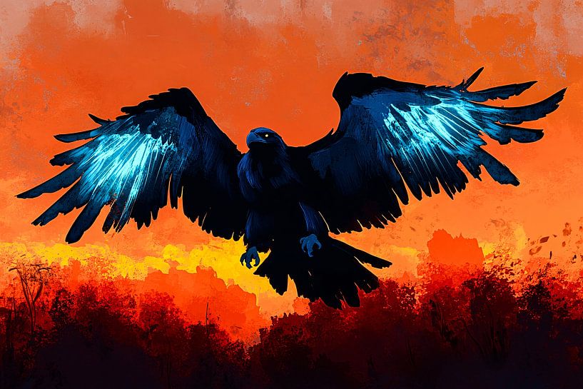 Adler bei Sonnenuntergang von Art & Soul Creations