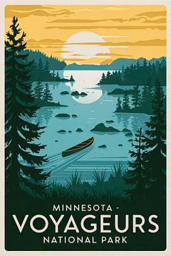 Minnesota Vintage Travel Poster by Poster Art Shop