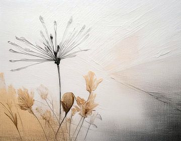 Sereen grassen schilderij - Japandi stijl van Studio Pieternel