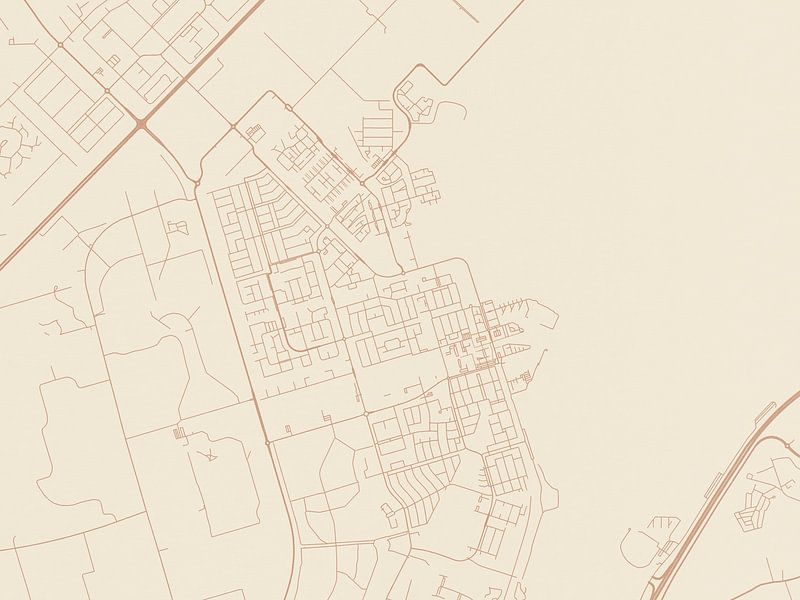 Terracotta style map of Zeewolde by De Kaartenwinkel