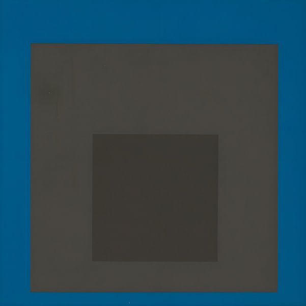 Josef Albers - Hommage an das Quadrat, schwarz, blau . Hohe Auflösung von Vivanne