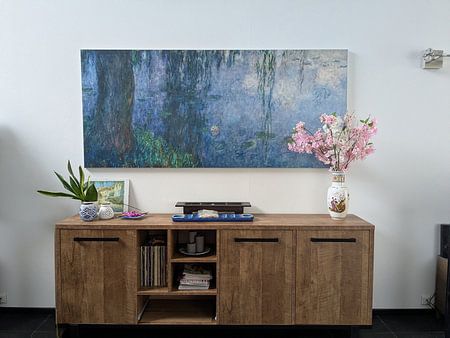 Claude Monet,Water Lilies Morning with Weeping Willows,2