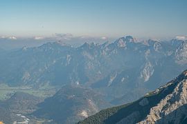View from the Aggenstein of Neuschwanstein Castle and the Säuling