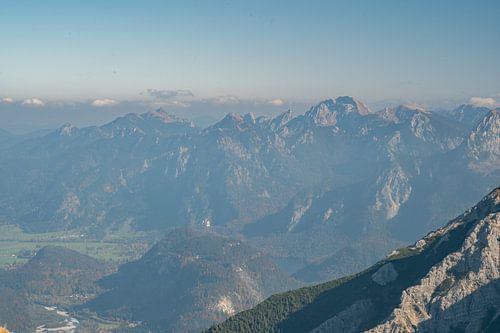 View from the Aggenstein of Neuschwanstein Castle and the Säuling by Leo Schindzielorz