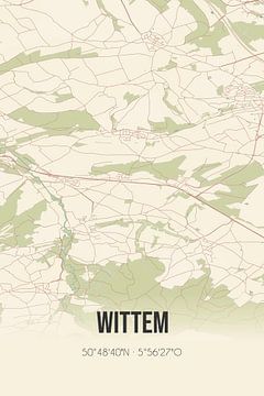 Vintage landkaart van Wittem (Limburg) van MijnStadsPoster