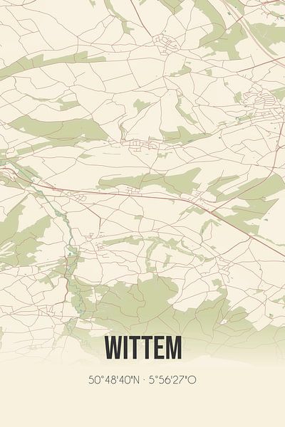 Vintage map of Wittem (Limburg) by Prints of Place