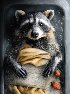 Waschbär in der Badewanne