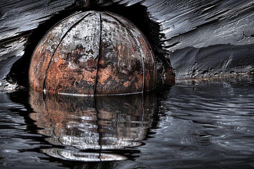 Rusty bullet in reflecting water by Imperial Art House