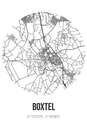Boxtel (Noord-Brabant) | Landkaart | Zwart-wit