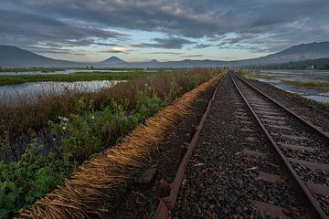 De oude spoorweg in Ambarawa, Midden Java