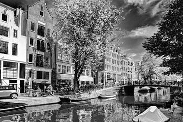 Jordaan Egelantiergracht Amsterdam Pays-Bas Noir et blanc