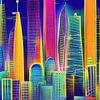 A futuristic colourful cityscape - 8 by Leo Luijten