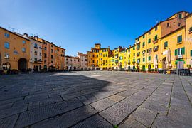 Lucca, Piazza Anfiteatro square. Tuscany, Italy by Stefano Orazzini