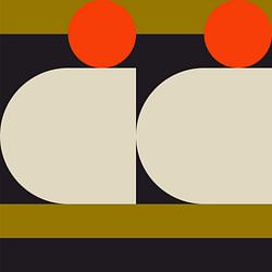 Funky retro geometrische 19. Moderne abstracte kunst in heldere kleuren.