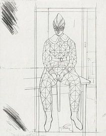 Harlekin (Harlekijn) (ca. 1899) Zeichnung von Samuel Jessurun de Mesquita. von Dina Dankers