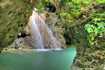 Kleine waterval bij Ojo de Agua - Dominicaanse Republiek van Roith Fotografie