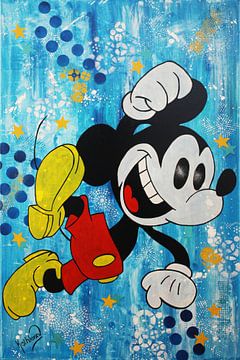 Mickey Mouse "Happy Day" van Kathleen Artist Fine Art