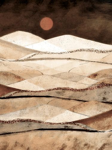 Scandinavisch landschap aardse gouden kleuren