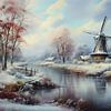 Winterlandschaft mit Windmühle von Preet Lambon