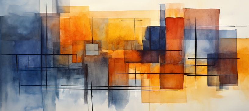 Bunte abstrakte Kunst 240914 von Abstraktes Gemälde