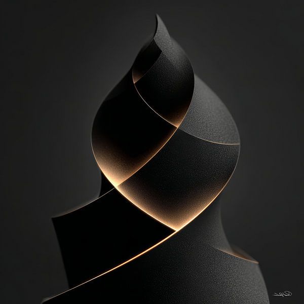 abstract black with soft gold by Gelissen Artworks