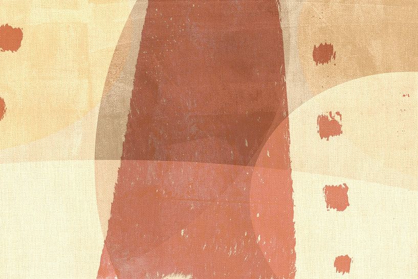 Terracotta and beige. Abstract shapes in warm colors by Dina Dankers