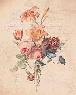 Vintage flower bouquet by W. Vos