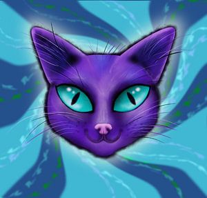 Portrait d'un chat violet