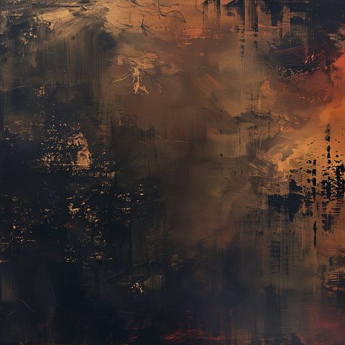 Donker Abstract Schilderij met Diepte