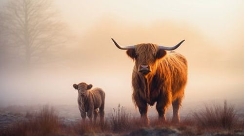 Schotse Hooglanders: Moeder en Kind