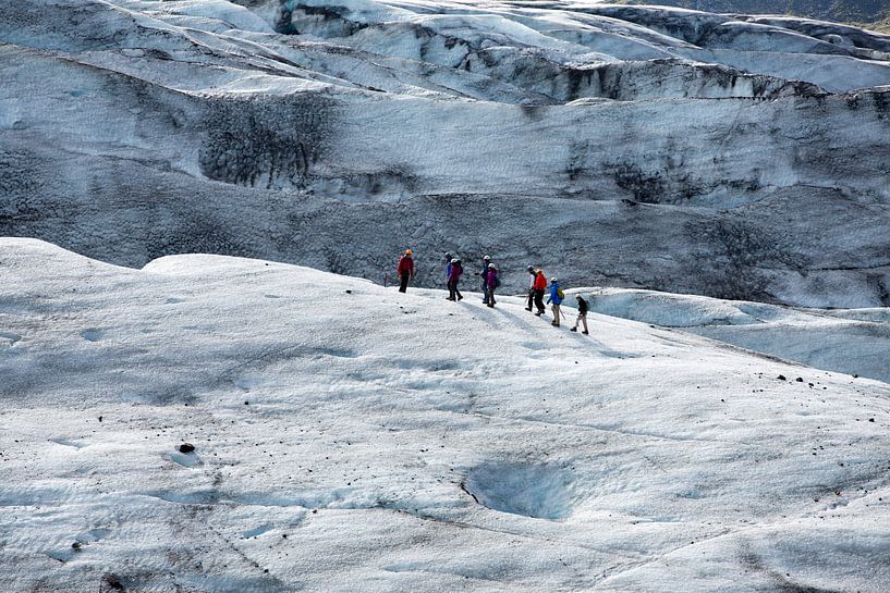 Wandelen op de gletsjer Vatnajokull van Menno Schaefer