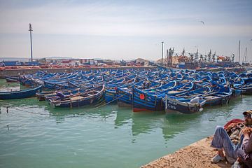 Vissersboten in de haven van Essaouira (Marokko) van t.ART