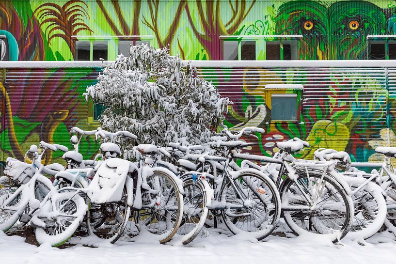 Sneeuw , fietsen en street art, Lombok, Utrecht van Russcher Tekst & Beeld