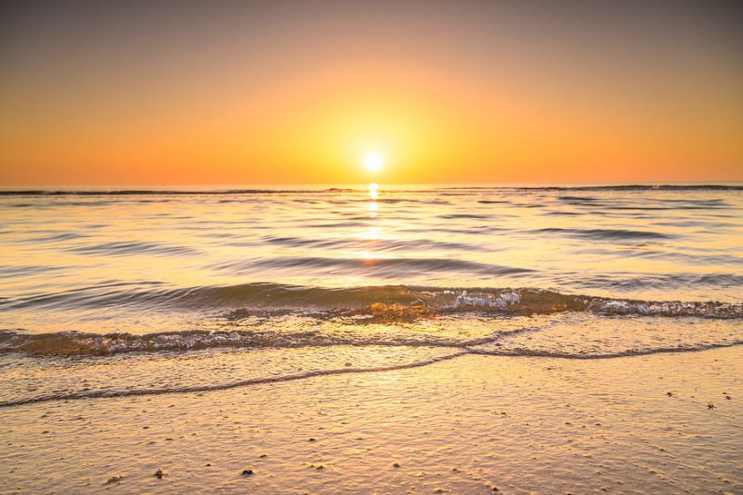 Sunset at the North Sea beach during a calm day in South Holland by Sjoerd van der Wal Photography