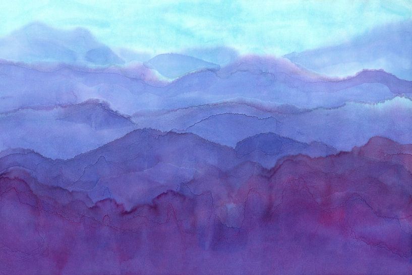Morgenstimmung in den Bergen zwei Aquarellgemälde von Karen Kaspar