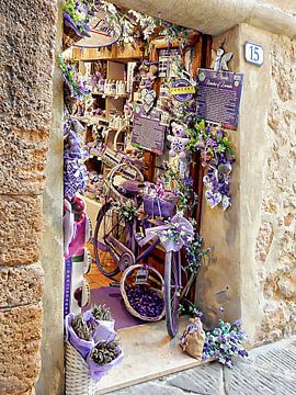 Lavendelwinkel Pienza Toscane van Dorothy Berry-Lound