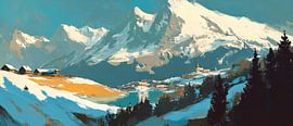 Paysage de montagne en hiver sur Poster Art Shop
