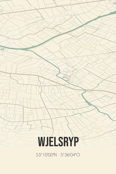 Vintage map of Wjelsryp (Fryslan) by Prints of Place