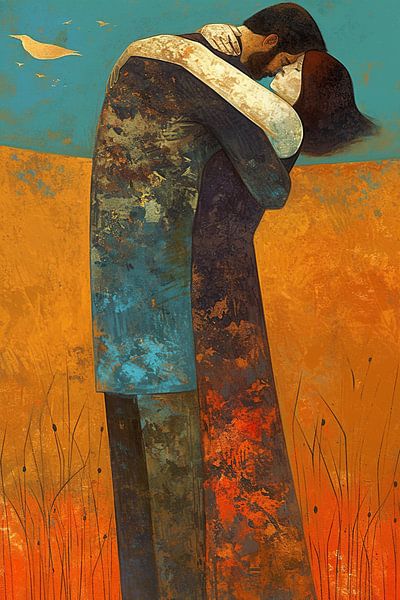 Peinture d'amour | Éclat d'étreinte chaleureuse par La collection ARTEO