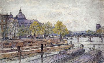 Frederic Houbron - Le quai Conti et le pont des Arts (1905) by Peter Balan