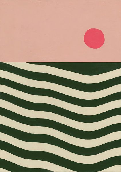 Minimalist colour block design pink green red by Niklas Maximilian