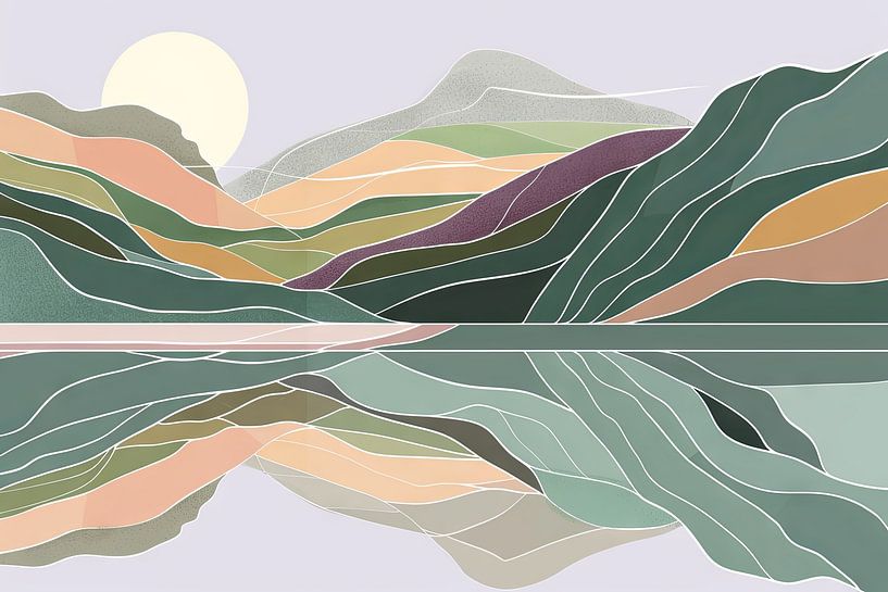 Abstrakte Landschaft von Poster Art Shop