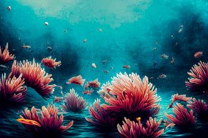 abstrakte Unterwasserwelt im Meer Illustration von Animaflora PicsStock